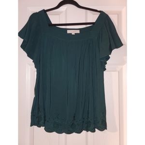 Green short sleeved top